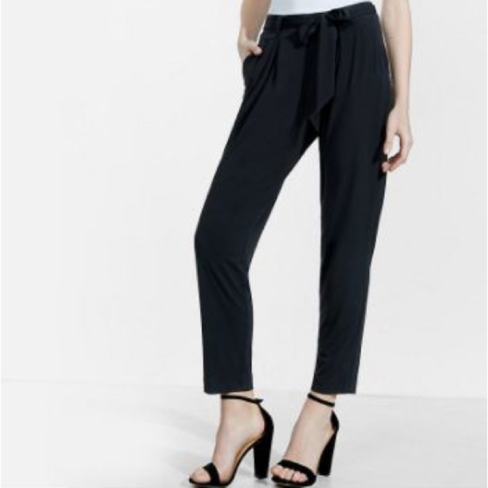 Express Paperbag Waist Pants - Black - Large